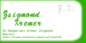 zsigmond kremer business card